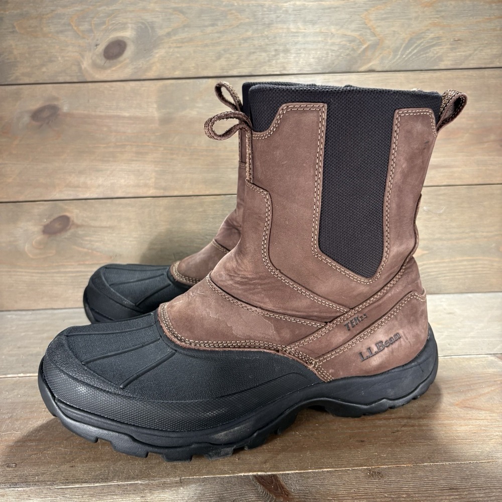 ll bean storm chaser 5 mens size 10 shoes brown leather waterproof boots